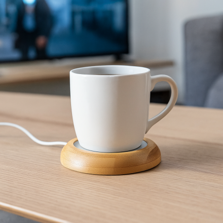 Chauffe-tasse personnalisé en bambou Muglet 