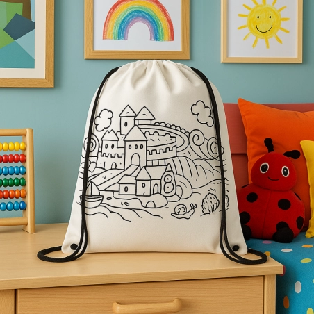 Sac cordon à colorier Carrydraw 