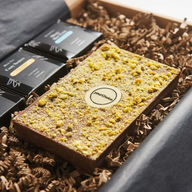 Boîte cadeau avec chocolat style Dubaï et 3 thés zen 