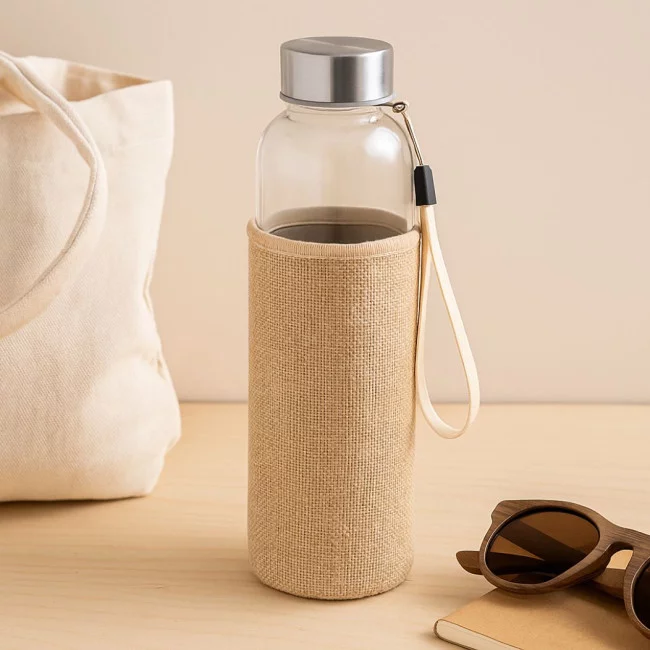 Gourde en verre et toile de jute UTAH 500 ml 