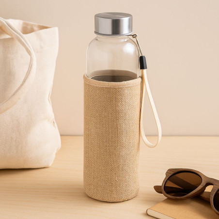 Gourde en verre et toile de jute UTAH 500 ml 