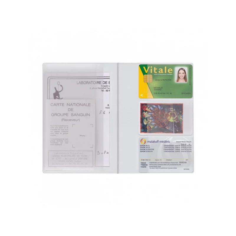 Pochette Santé Personnalisée Card PVC - Blanc Ouvert