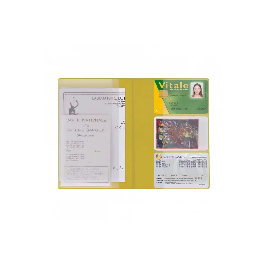 Pochette Santé Personnalisée Card PVC - Jaune