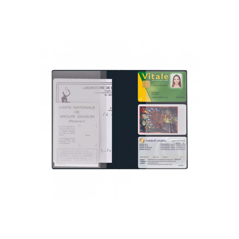Pochette Santé Personnalisée Card PVC - Bleu