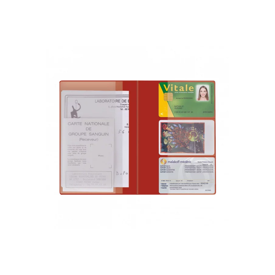 Pochette Santé Personnalisée Card PVC - Rouge
