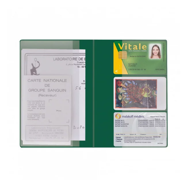 Pochette Santé Personnalisée Card PVC - Vert Pochette Santé Personnalisée Card PVC Pochette Santé Personnalisée Card PVC - Vert