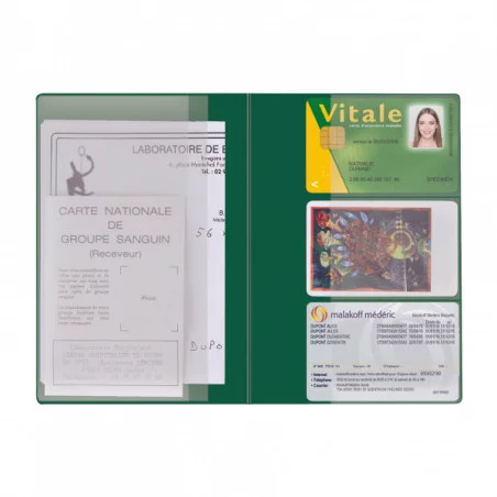 Pochette Santé Personnalisée Card PVC Pochette Santé Personnalisée Card PVC - Vert