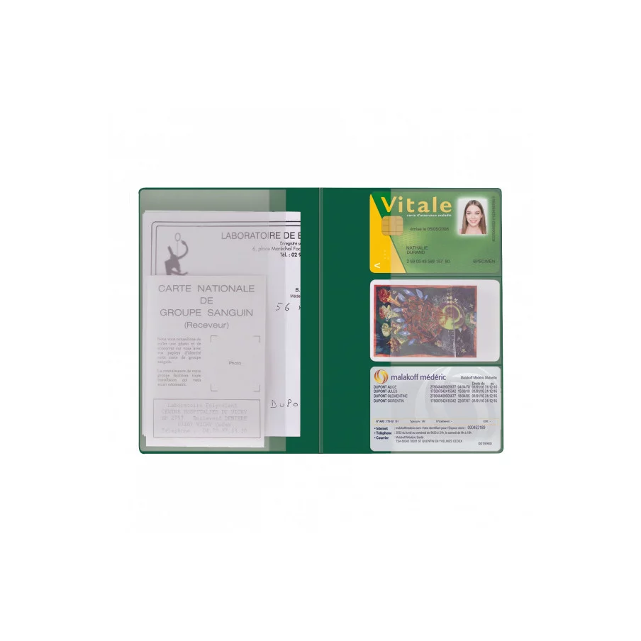 Pochette Santé Personnalisée Card PVC - Vert