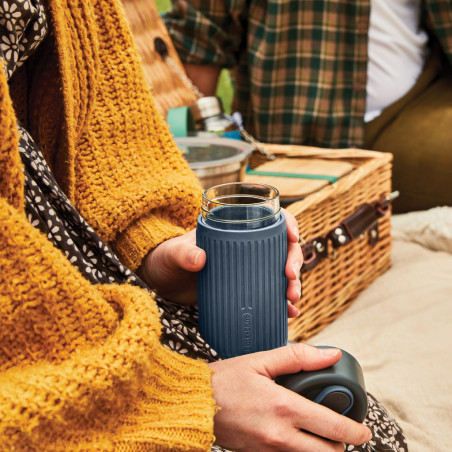 Mug de voyage personnalisé en verre Black+Blum 340 ml 