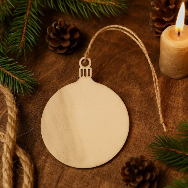 Boules de noël en bois personnalisable 