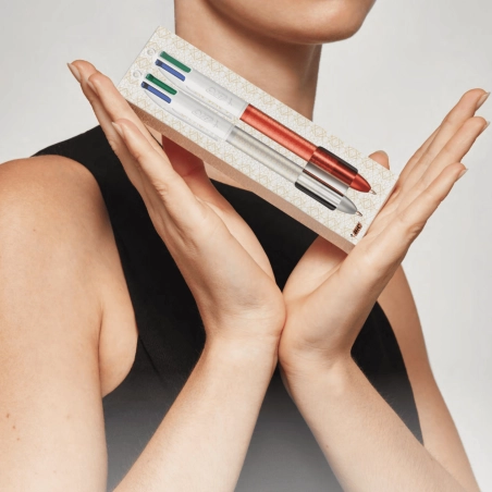 Boîte personnalisable avec deux stylos Bic ® 4 couleurs 