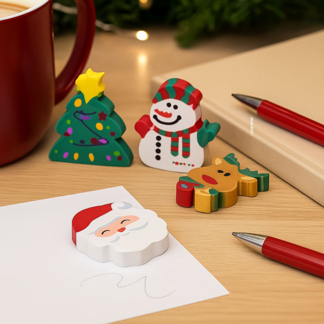 Set de gommes publicitaire de Noël Flop 