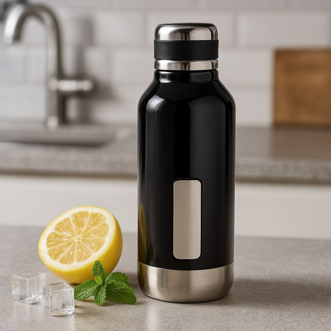 Bouteille isotherme personnalisée étanche avec plaque 500ml 