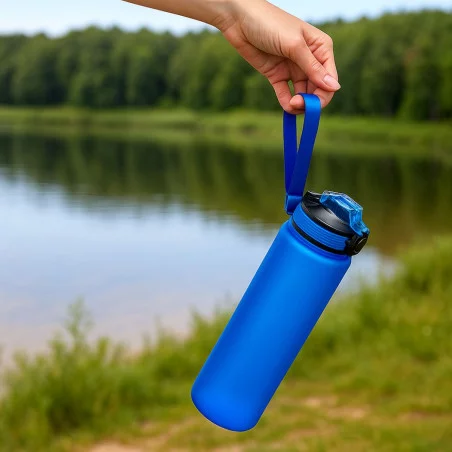 Bouteille publicitaire en PETG graduée Ridof 1 L 