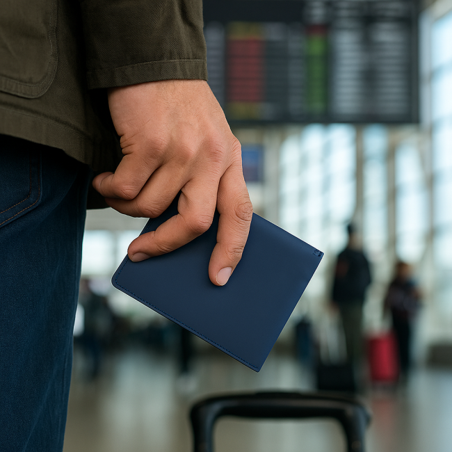 Étui passeport anti-RFID en PU recyclé RCS VINGA Baltimore 