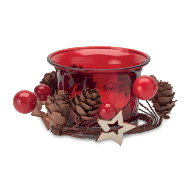 Bougeoir en verre décoré Bougie 