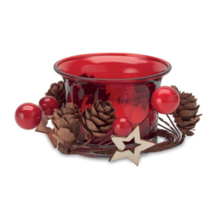 Bougeoir en verre décoré Bougie 