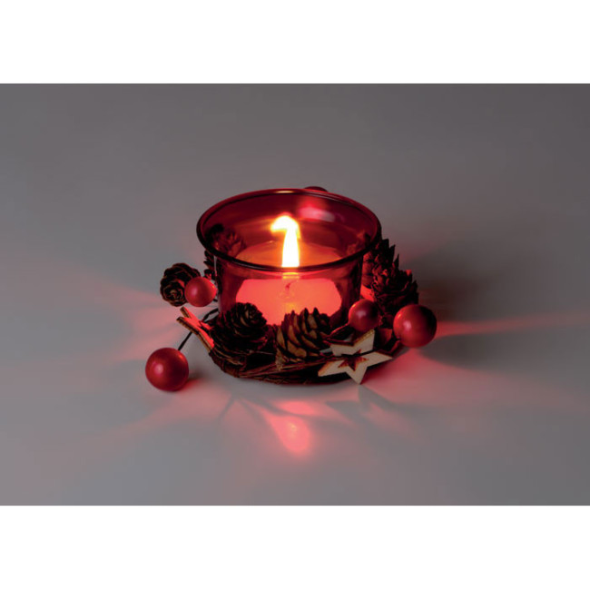 Bougeoir en verre décoré Bougie 
