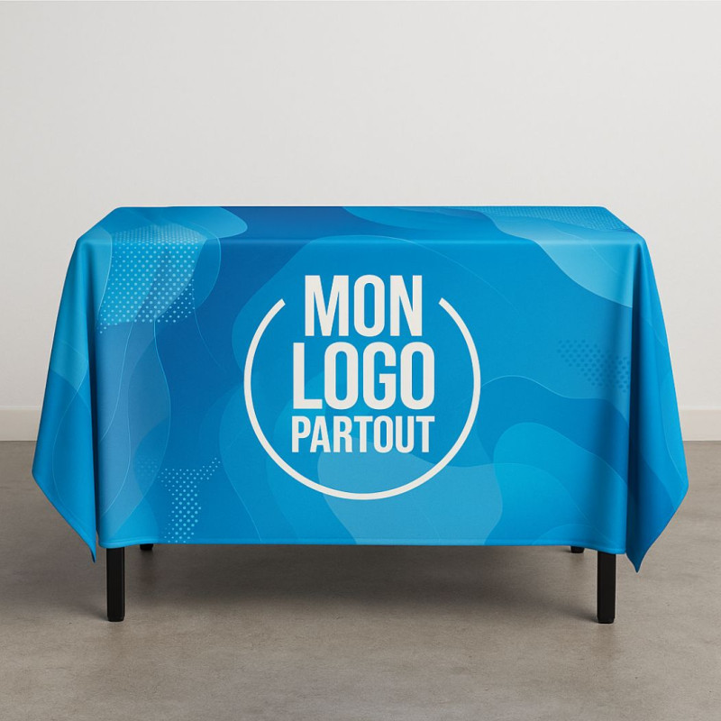 Nappe Extensible Personnalisée Avec Logo - Imprimée Sur Mesure Pour Événements, Entreprises, Mariages - Élasthanne Infroissable