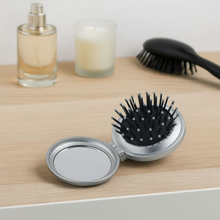 Miroir de poche avec brosse B Beauty 