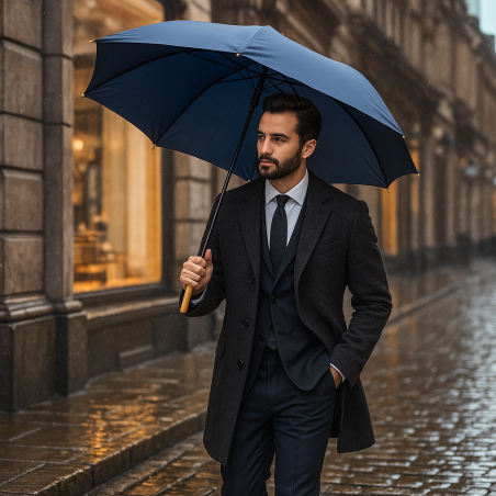 Parapluie personnalisé en rPET et bambou AWARE™ Impact 27" 