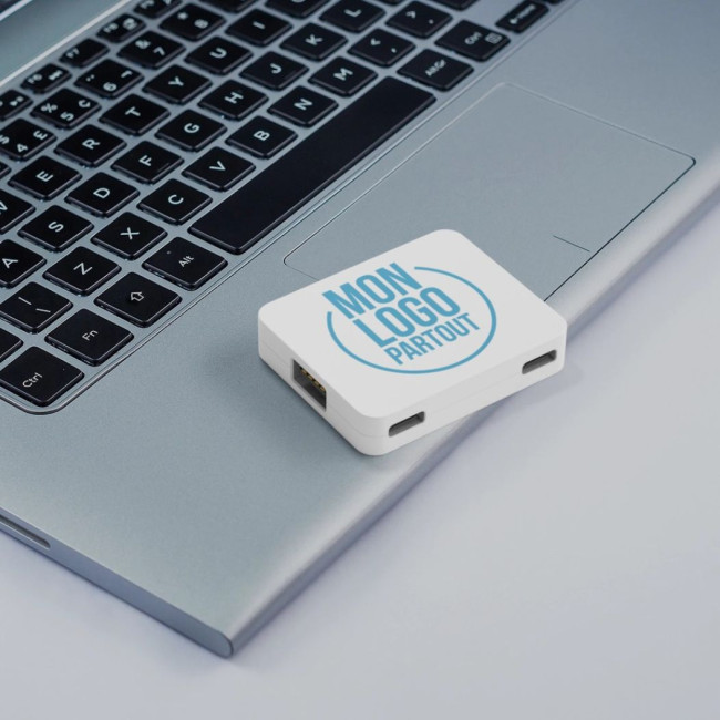Hub USB personnalisé en plastique recyclé Gaia 