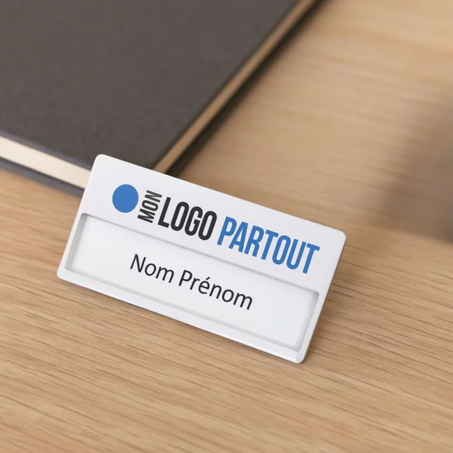 Badge aimanté nominatif publicitaire 