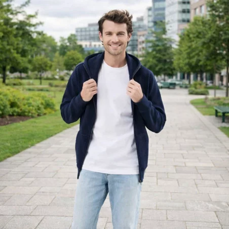 Sweat à capuche zippé en coton recyclé Iqoniq Abisko 