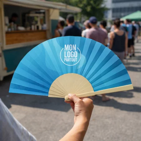 Éventail avec toile pour quadri WOOD 