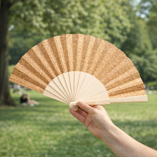 Éventail publicitaire en liege Kasol 