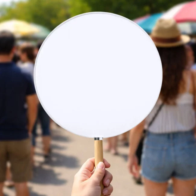 Eventail publicitaire bambou Ai pai 