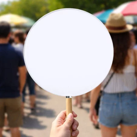 Eventail publicitaire bambou Ai pai 