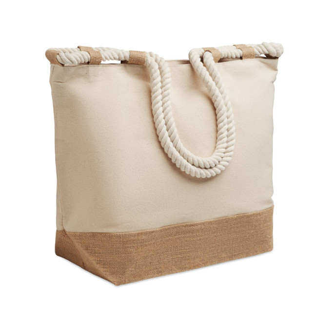 Sac de plage en coton et jute Makenke 