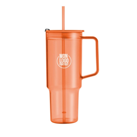 Mug géant avec paille personnalisable Mugora 1,2L 