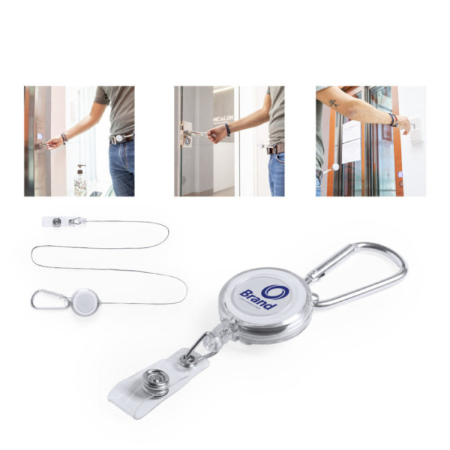 Porte-badge mousqueton déroulant Bosur 