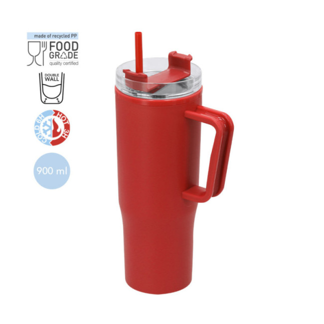 Grande gourde isotherme avec paille Gabrion 900 ml 