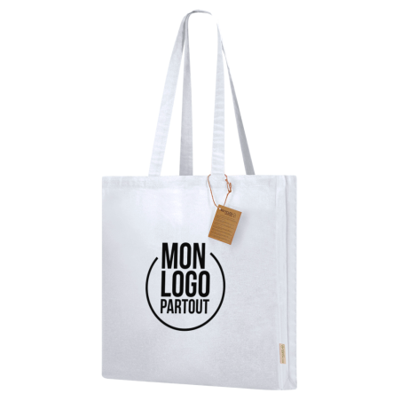 Tote bag publicitaire en coton recyclé Lovarin 