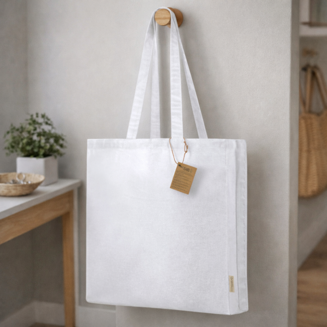 Tote bag publicitaire en coton recyclé Lovarin 