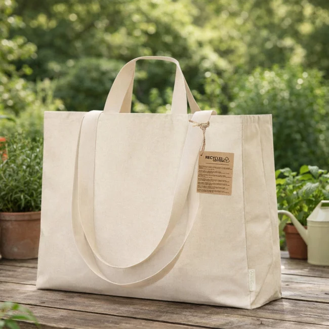 Sac cabas à soufflets en coton recyclé Oryan 