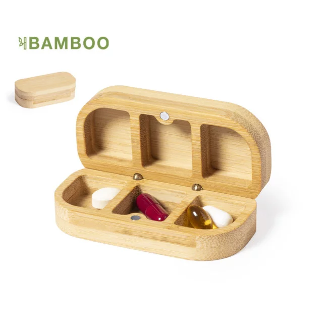 Pilulier en bambou personnalisable Pensol