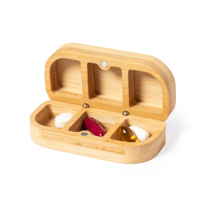 Pilulier en bambou personnalisable Pensol