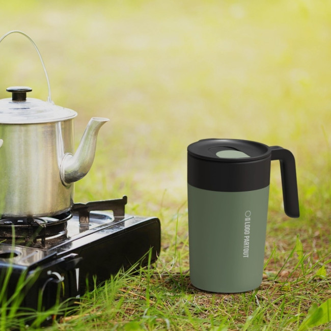 Mug personnalisé en inox et PP recyclé Nordia 400 ml 