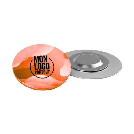 Badge aimanté personnalisable 40 mm Megan Metal Rond 