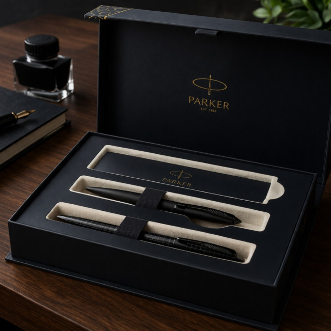 Parure de stylos personnalisés achromatiques Parker IM 
