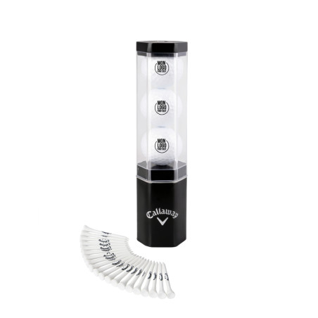 Tube personnalisable de 3 balles et tees de golf Callaway® 