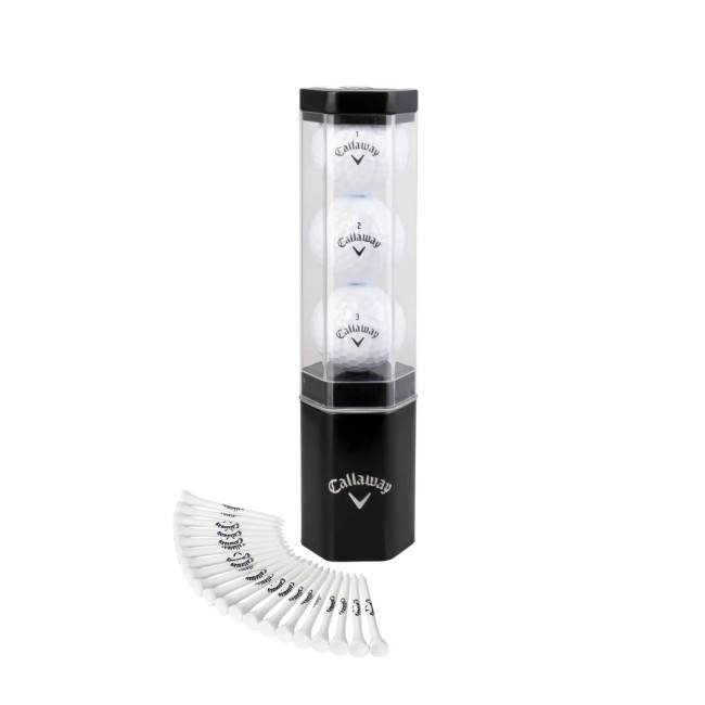 Tube personnalisable de 3 balles et tees de golf Callaway® 