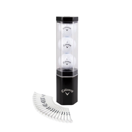 Tube personnalisable de 3 balles et tees de golf Callaway® 