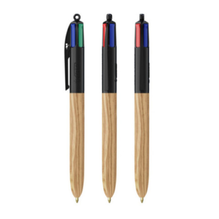 Stylo BIC ® 4 Couleurs Wood Style 