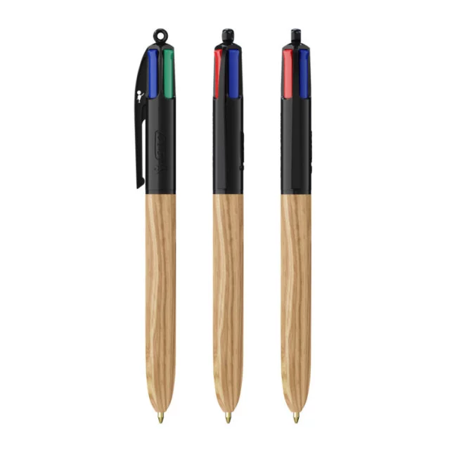 Stylo BIC ® 4 Couleurs Wood Style Lanyard 
