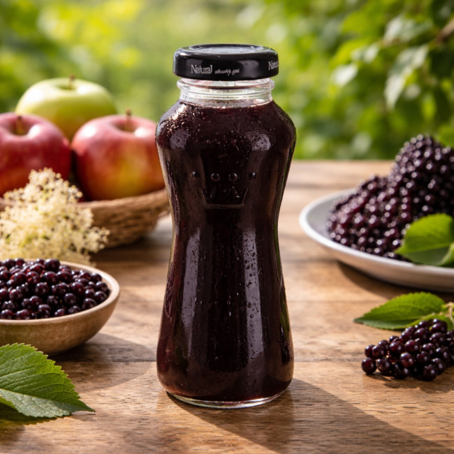 Bouteille de jus de pomme et sureau 200 ml 